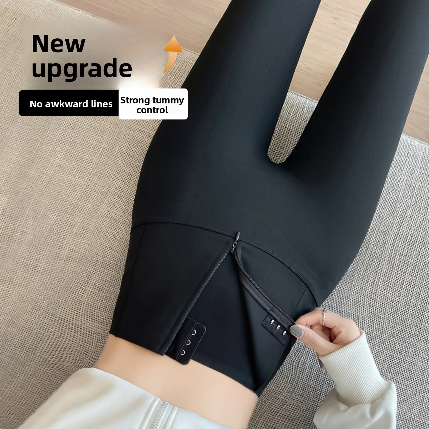 

Брюки для йоги из ковчьей кожи с высокой талией Thiened Fce на молнии, женская верхняя одежда, осенне-зимняя теплая подтяжка ягодиц, контроль живота, похудение