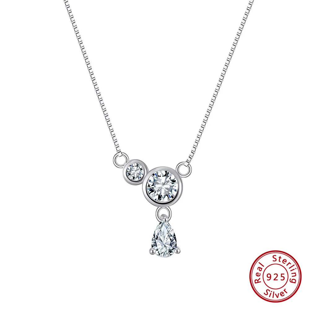 

KISS MANDY Стерлингового Серебра 925 пробы с геометрическим цирконием, ожерелье, модное женское романтическое колье с цирконием, цепочка, ювелирное изделие, подарок APN47