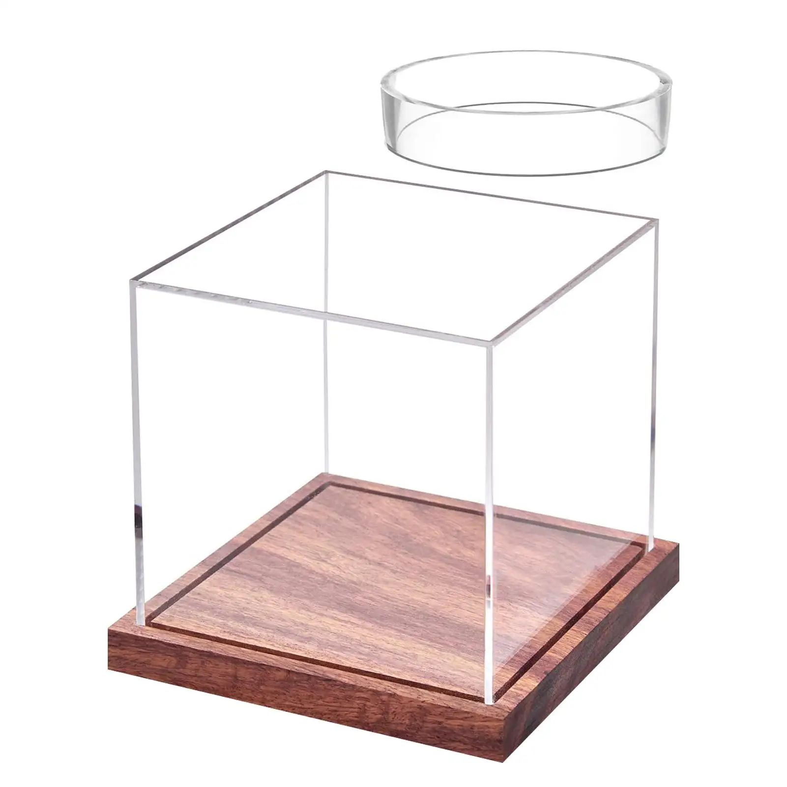 Baseball Display Cases For Balls Acrylic Baseball Display Case Clear Sports Souvenirs Organizer With Wooden Base For Tennis Golf