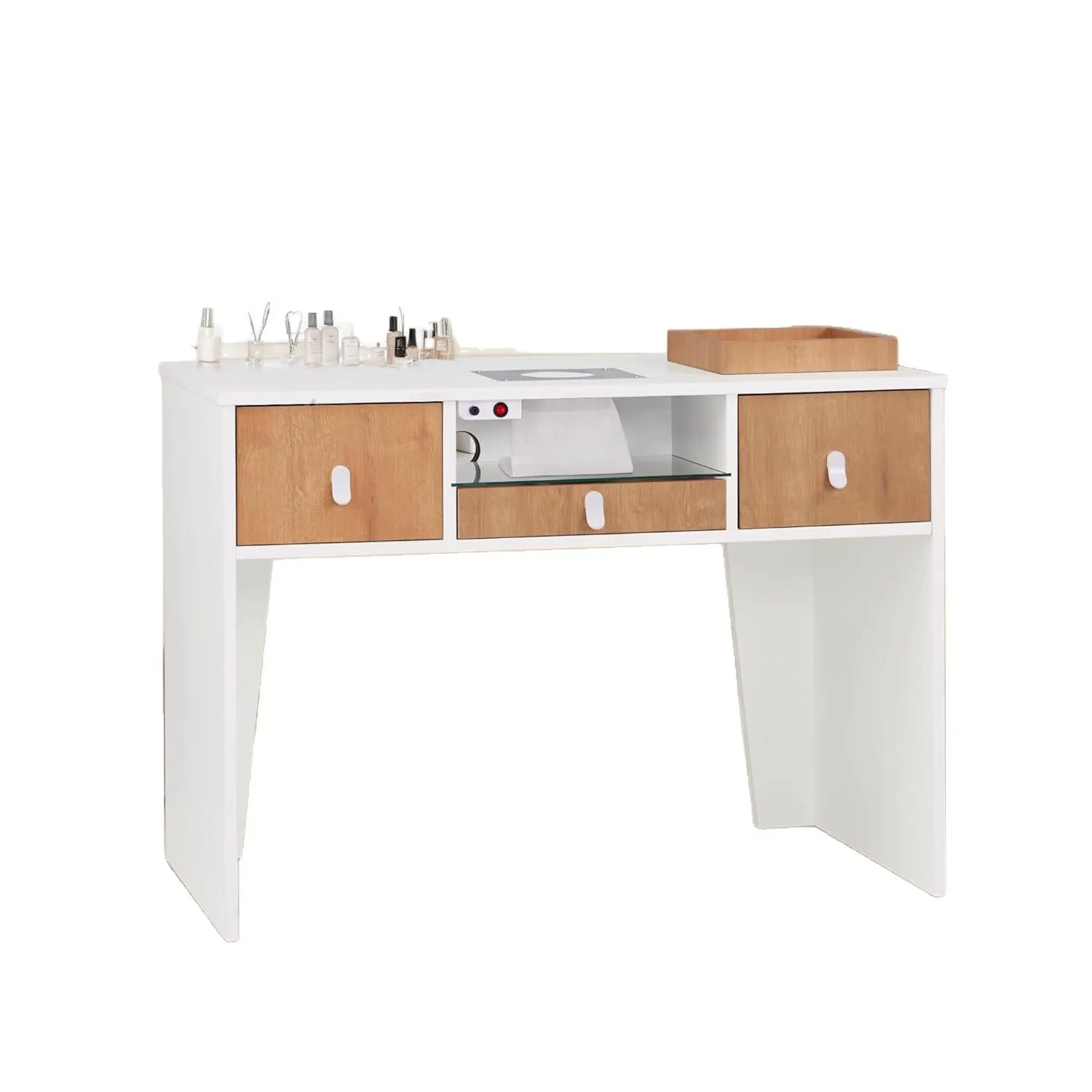 Nail art table with vacuum cleaner, electric dust collection built-in socket, beauty nail art storage, nail art table