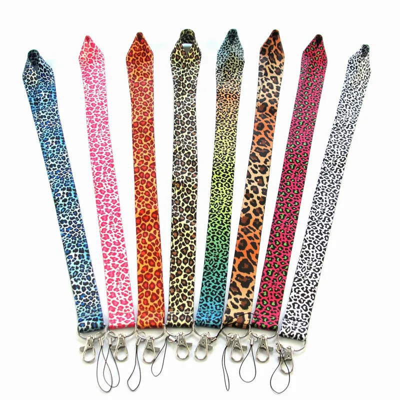 Leopard Printed Key Lanyard  ID Badge Holders Animal Phone Neck Straps with Keyring Phone Accessories