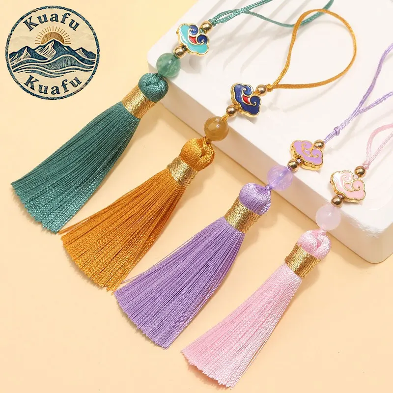 2/5/10pcs 5cm Tassels Mini Handmade Silky Tassel Beautiful Short Beads Tassels For DIY Jewelry Making Bookmarks Crafts Decor
