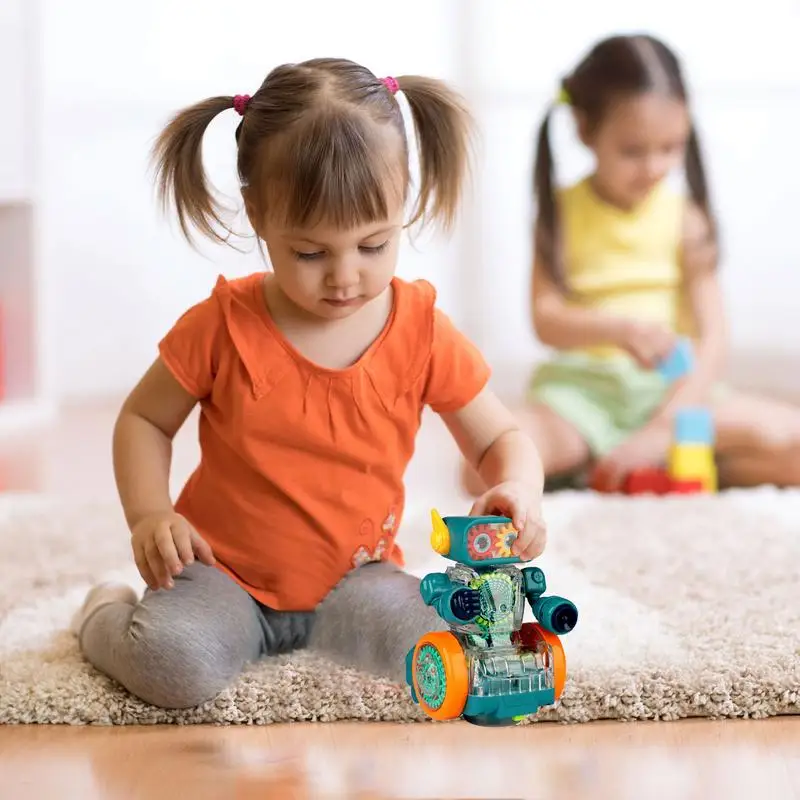 Roboter-Stamm-Spielzeug, elektronischer Gehroboter, Actionfigur mit Licht und Musik, sensorisches Stamm-Spielzeug, Technik und Wissenschaft, pädagogisch