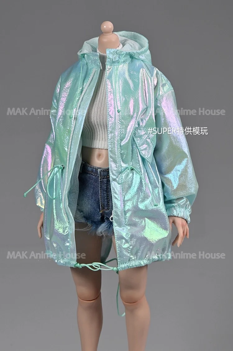 1/6 스케일 여성 후드 지퍼 밀리터리 버전 윈드 브레이커 핏 코트 남성 의류 모델 12 "솔져 액션 피규어 바디 인형에 적합