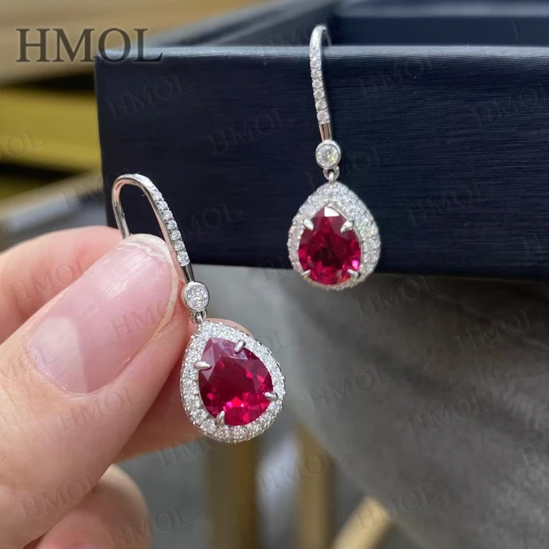 Colored Gemstone Earring Pear Cut Series 925 Silver Gift Hypoallergenic Fade Resistant Factory Direct Sales Charms
