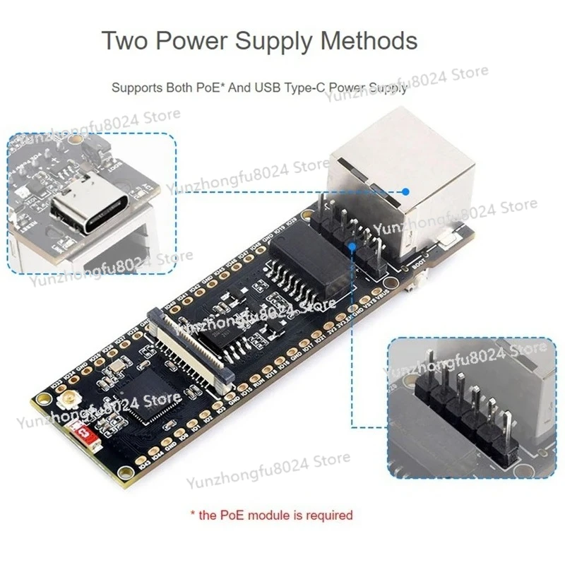 ESP32-S3 Ethernet Development Board Support Wi-Fi and Bluetooth Wireless USB Type-C Port