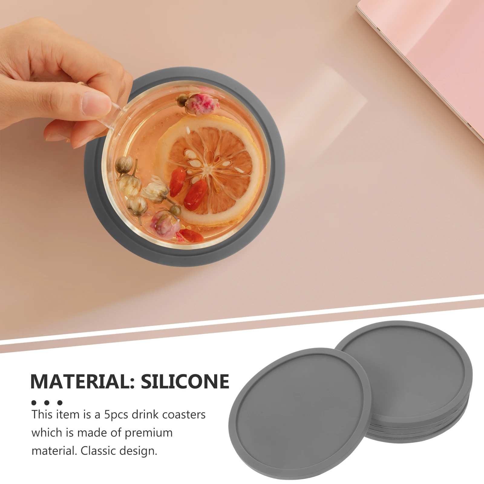 

5pcs Home Placemat Non Slip Heat Cup Coasters For Table Resistant Cup Coasters for Table Home Decor Bars Restaurants