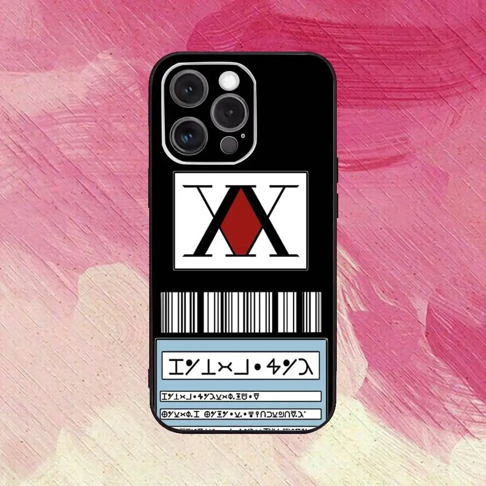 حافظة هاتف ترخيص Hxh Hunter X Hunter لهاتف iPhone17,16,15,14,13,12,11 Plus، Pro Max غطاء أسود ناعم #3