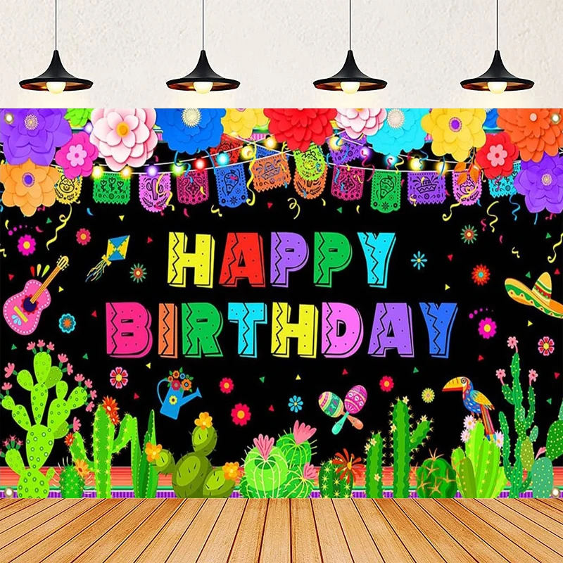 Photography Backdrop For Mexican Fiesta Theme Banner Birthday Party Decoration Background Supplies Poster