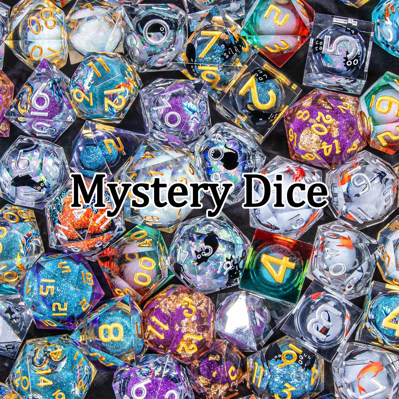 Mystery Dice Set DND voor rollenspel, Sharp Edge of Metal D&D Dice D20 D12 D10 D8 D6 D4 Dungeon and Dragon