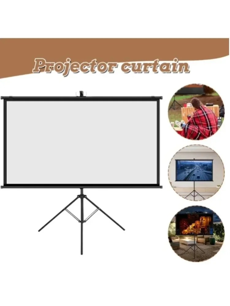 84-calowy ekran projekcyjny na statywie, format 16:9, 160 ° Kąt widzenia 4K Full HD, 5-warstwowa tkanina odporna na zagniecenia i wodoodporna, ze stabilnym składanym statywem, montaż ścienny bez — 2