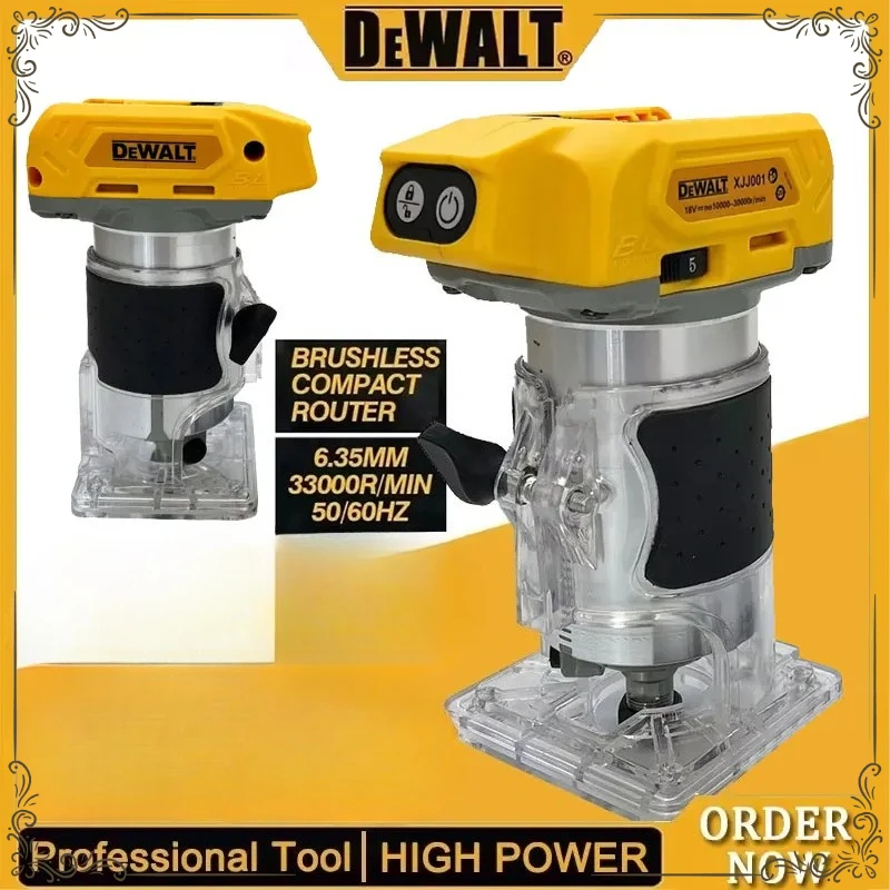 

Dewalt Woodworking Trimming Machine Wood Router 33000RPM Milling Engraving Slotting Machine Brushless Electric Trimmer Cordless