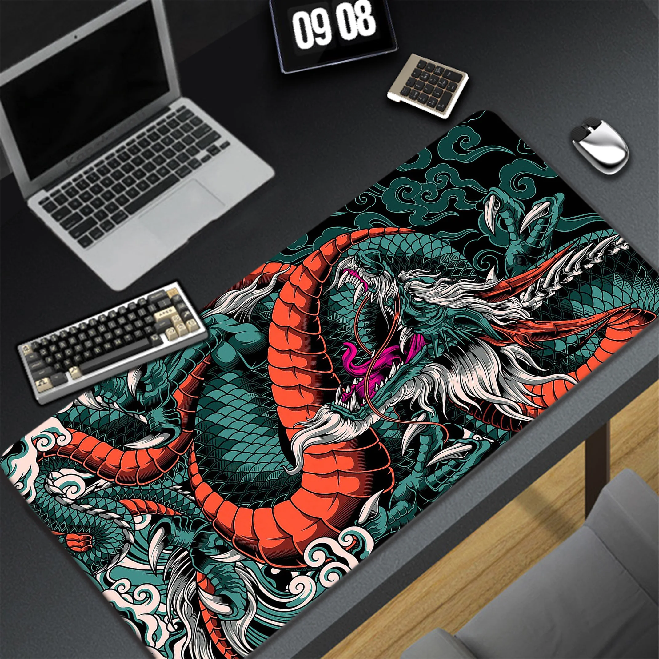 

Dragon Mouse Pad Locking Edge XXL Anti-slip Mousepad Notebook Rubber Keyboard Pads Gaming Setup Accessories Mouse Mat 900x400mm