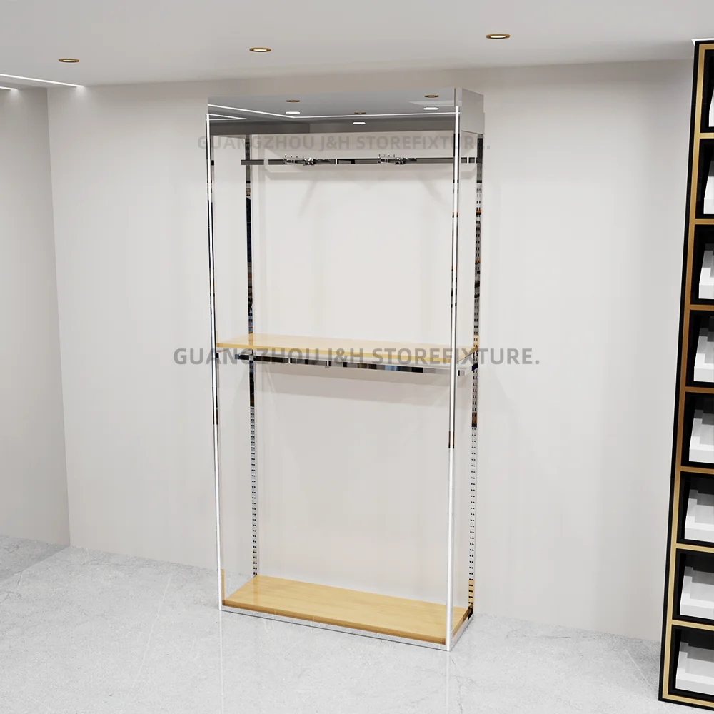 Custom.Custom .Custom.Retail Men's Shop Clothes Wall Shelf Cloth Hanger Rack Display Racks Store Display Shelf for Fitness Appar