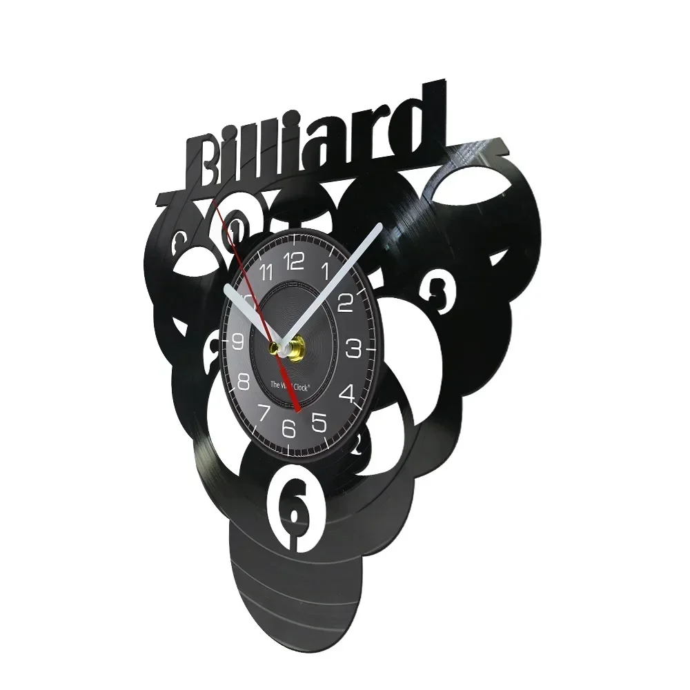 Billiards Room Billiards Pool Vinyl Record Clock Billiards Sports Retro Home Decoration Wall Clock Snooker Wall Clock Gift