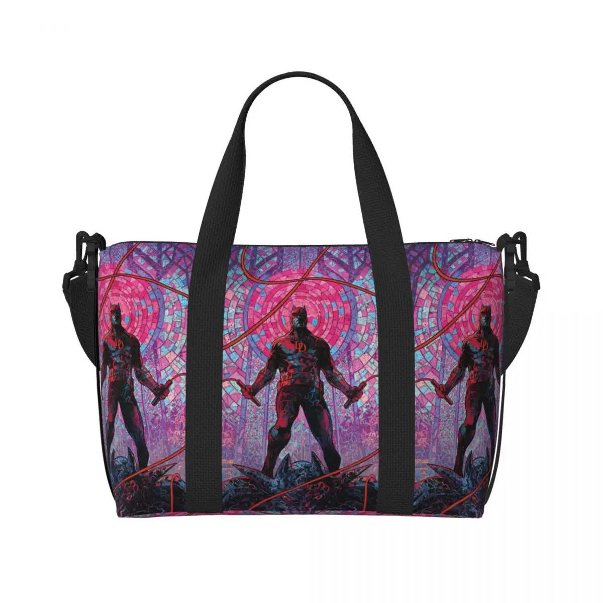 Custom Large Daredevil Anime Tote Bag for Women Shopper Shoulder Gym Beach Travel Bag