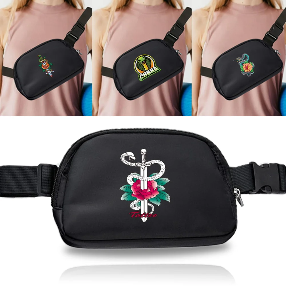 New Waist Bag Waterproof Belt Bags Cross Bag Outdoor Sports Organizers Bags Korean-style Fanny Pouch Cobra Printing Series