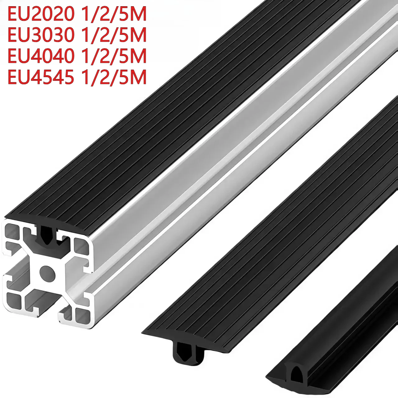 

1/2/5 м Kande, пылезащитная полоса из алюминиевого профиля европейского стандарта 20/30/40/45, противоударная декоративная уплотнительная плоская противоскользящая полоса