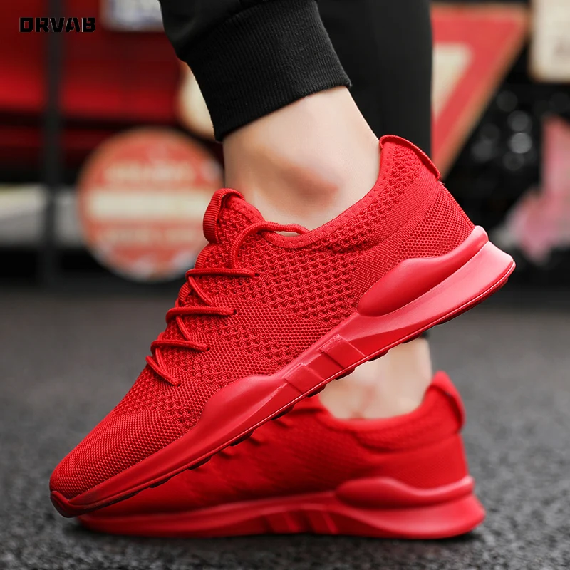 Fashion Classic White Black Red Men Shoes Outdoor Men Sneakers High Quality Breathable Mesh Men Casual Shoes Summer Shoes Tennis