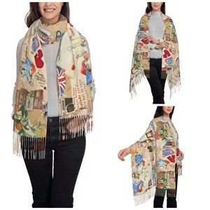 Eşarp Klasik Kahverengi Ayı Püskül kadın şal ve şal, uzun ve yumuşak, sıcak, karikatür, sevimli, günlük kullanım için kaşmir bir eşarp En çok satılan 12, doldurulmuş su samuru-no. 12