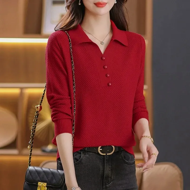 

Solid Color Spring Autumn New Outer Top Women's Thin Versatile Knitted Bottoming Loose Sweater