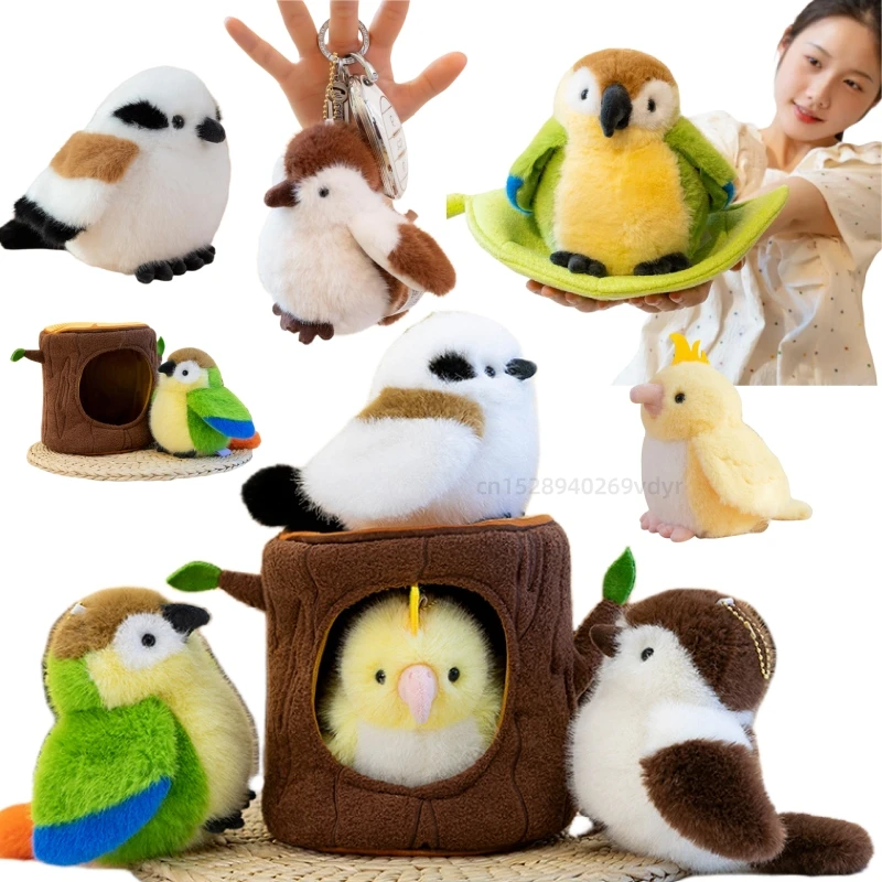 

Creative Lifelike Bird Nest Tree House Plush Doll Bird And Nest or Leaf Combination Plush Toy Birthday Gift For Boy Girls Decor