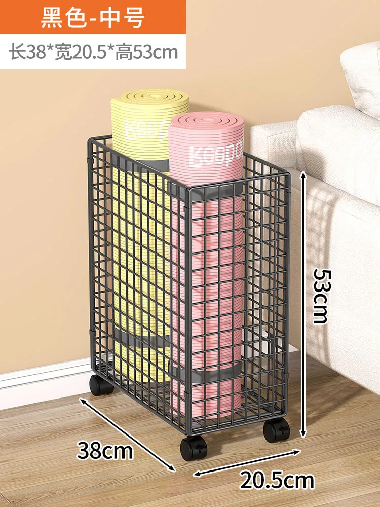 High quality furniture foldable cabinet clothes storage baskets living room yoga mat rack organizer