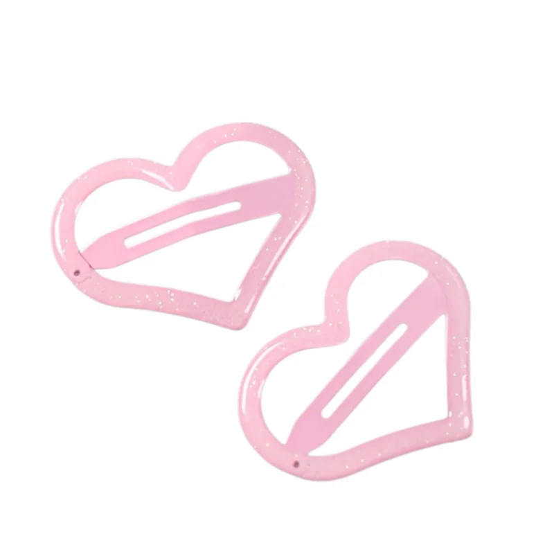 5-Piece Set of Heart-Shaped Bangs Hair Clips, Hair Accessories for Fixing Bangs and Stray Hair, Sweet Girl Hair Clips, Bb Clips, Heart-Shaped Colorful Macaron-Colored Hair Accessories, Popular among Female Influencers