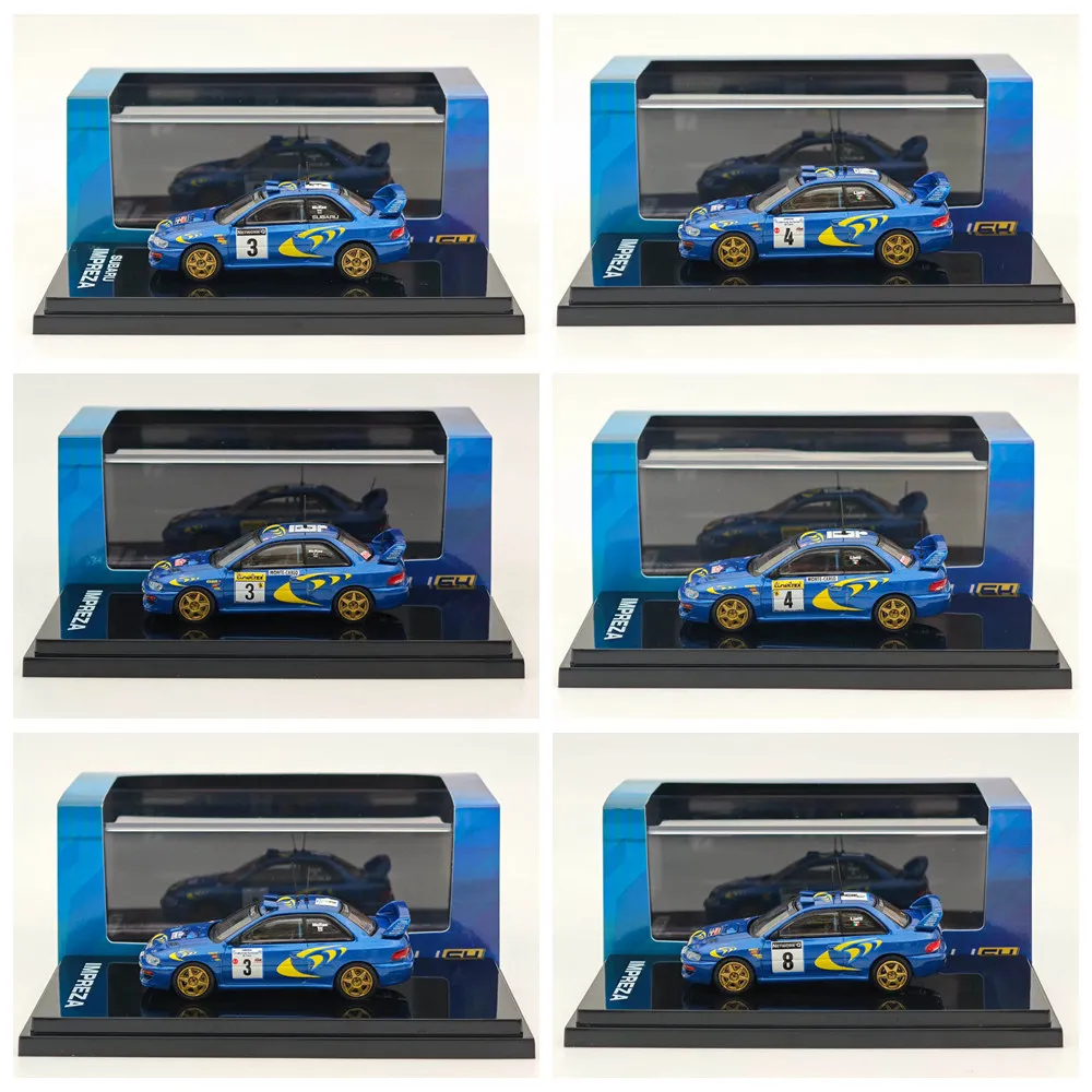 

1/64 Hobby Japan for IMPREZA WRC 1997 RAC RALLY&TOUR DE CORSE&MONTE-CARLO Blue Diecast Models Car Miniature Auto Toys Collection