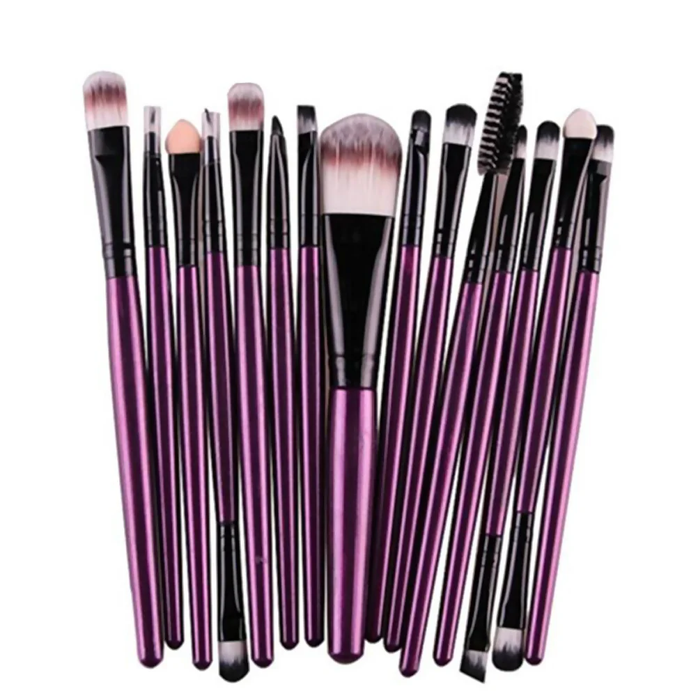 20Pcs Professional Makeup Brush Set Premium Synthetic Fiber Natural Look Gift for Ladies Black Purple Makeup Make Up