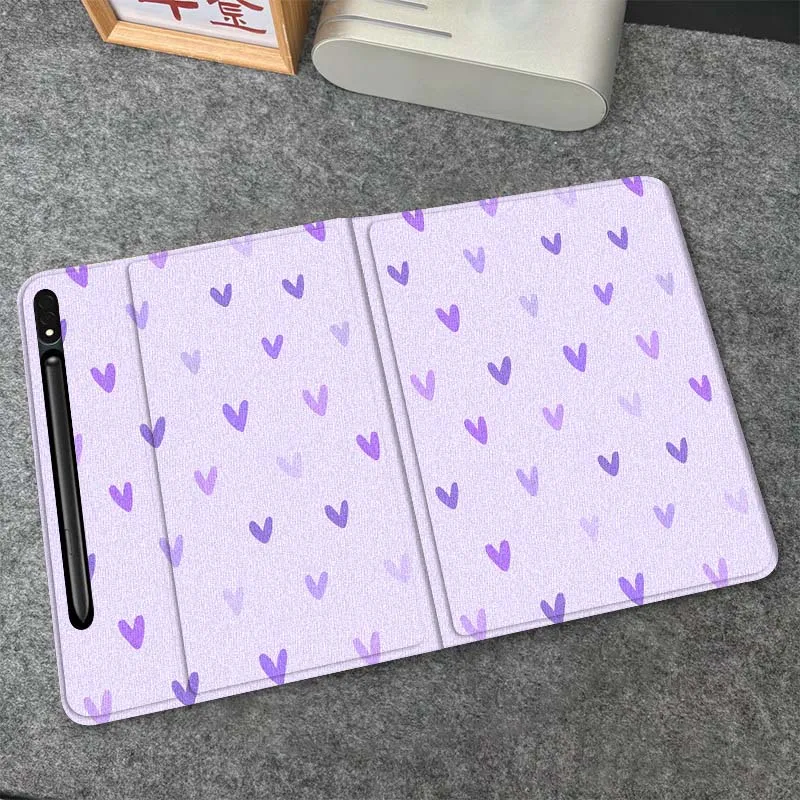 

Purple Green Love Wave Point Gift For Samsung Galaxy Tab S10 S9 S8 S7 FE Lite Soft Flexible Support Tablet Case