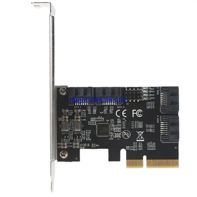 

P82A PCI-E 4X to Expansion Card 4 Full Speed Ports 6G Transfer Expansion Hard Drive for Win7 / 8/10 / Linux