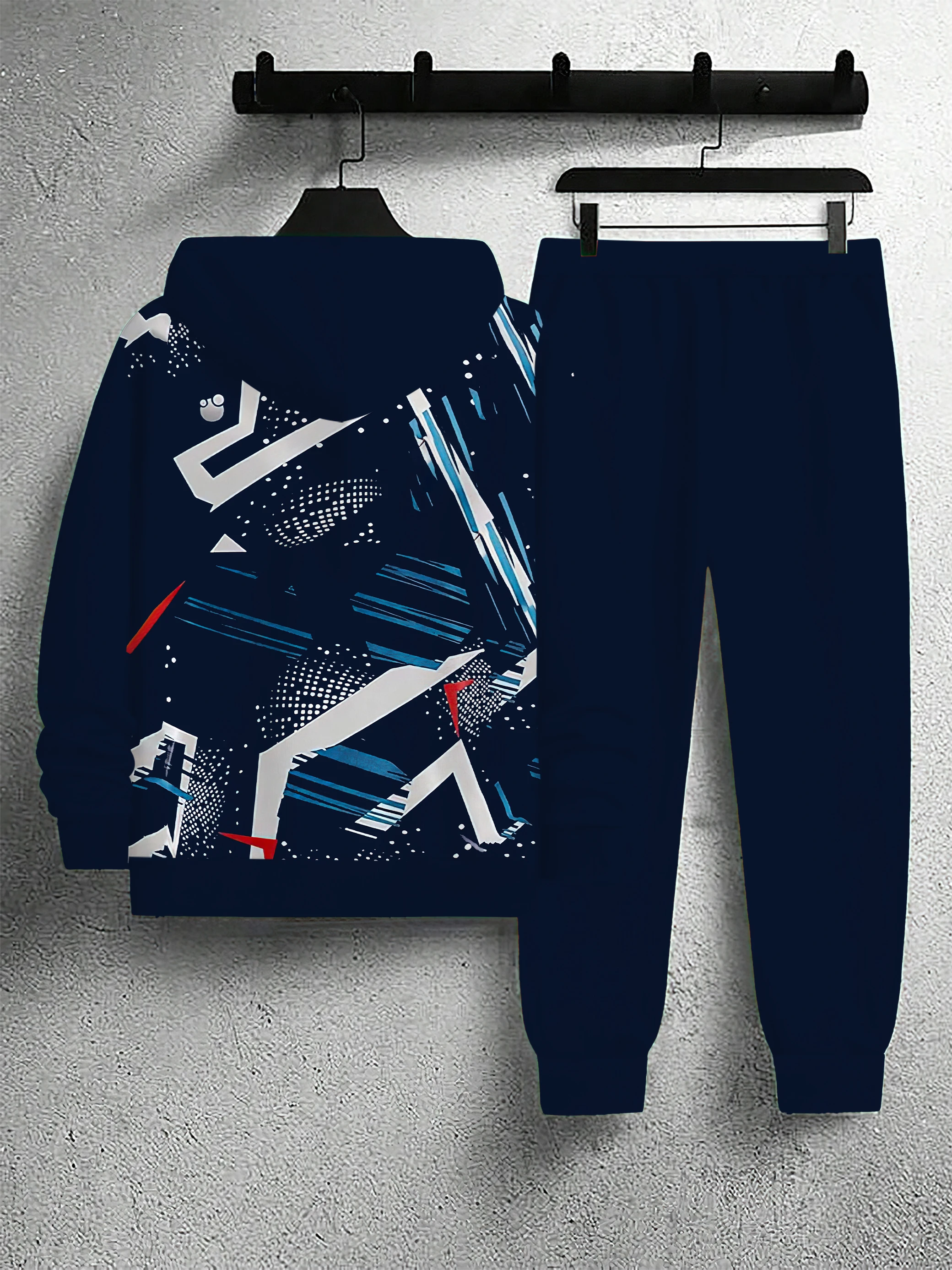 2025年春秋新作 メンズパーカーセット カジュアル ローラースケート 3Dプリント ストリート系メンズウェア