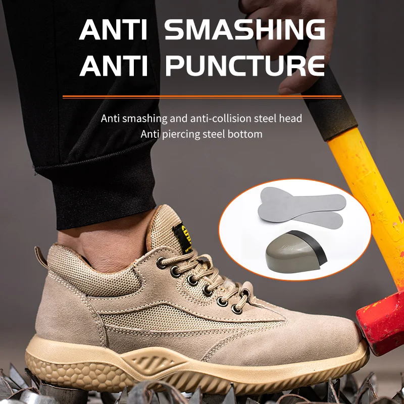 Scarpe antinfortunistiche da uomo per lavoro Sneakers sportive leggere dita in acciaio spedizione gratuita protezione Industria per i piedi originale