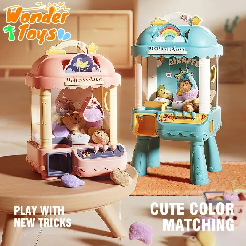 

Doll Claw Stuffed Machine Play House Electric Toy Mini Clip Doll Coin Operated Play Game Catch Mini Claw Toys Christmas Gifts