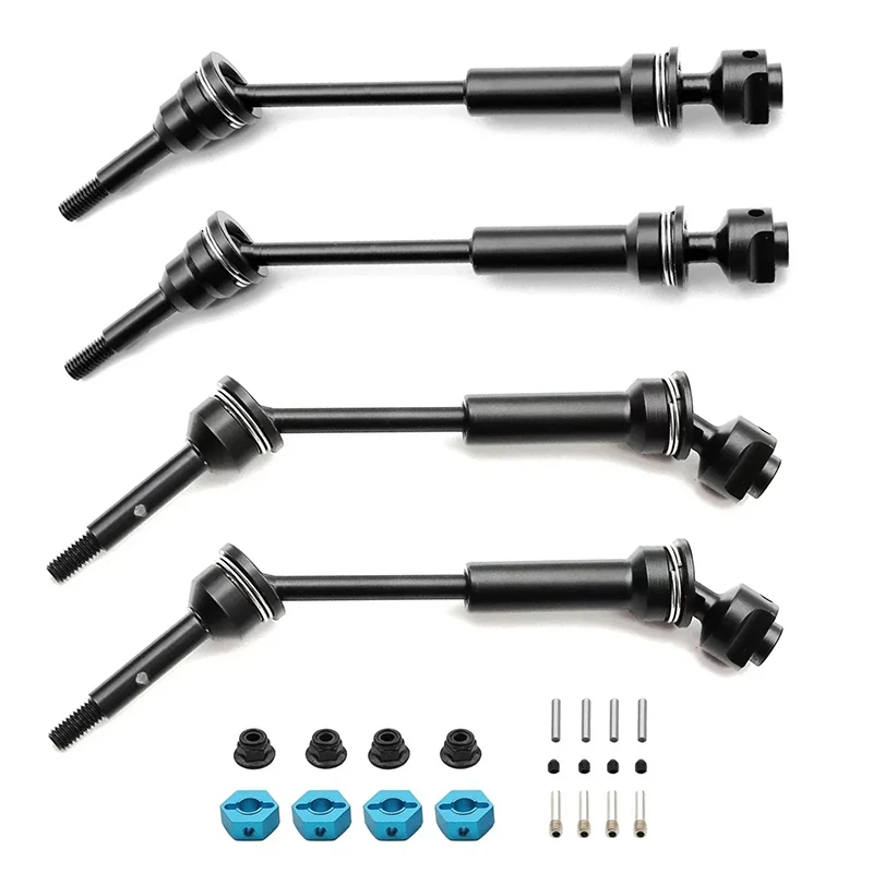 

4Pcs Steel Metal Front and Rear Drive Shaft CVD for 1/10 Traxxas Slash Rustler Stampede Hoss VXL 4X4 RC Car Upgrades Parts