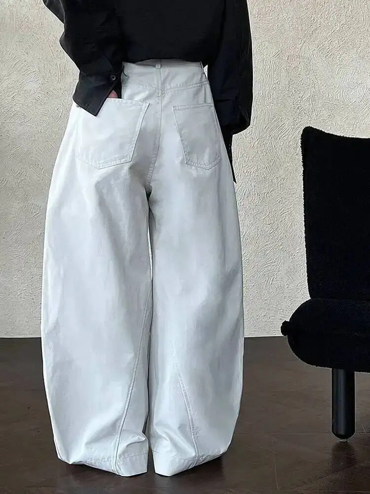 Waist Apricot High Brief Pocket Casual Long Wide Leg Pants New Trousers Women Fashion  Spring Autumn 2026 IQLA