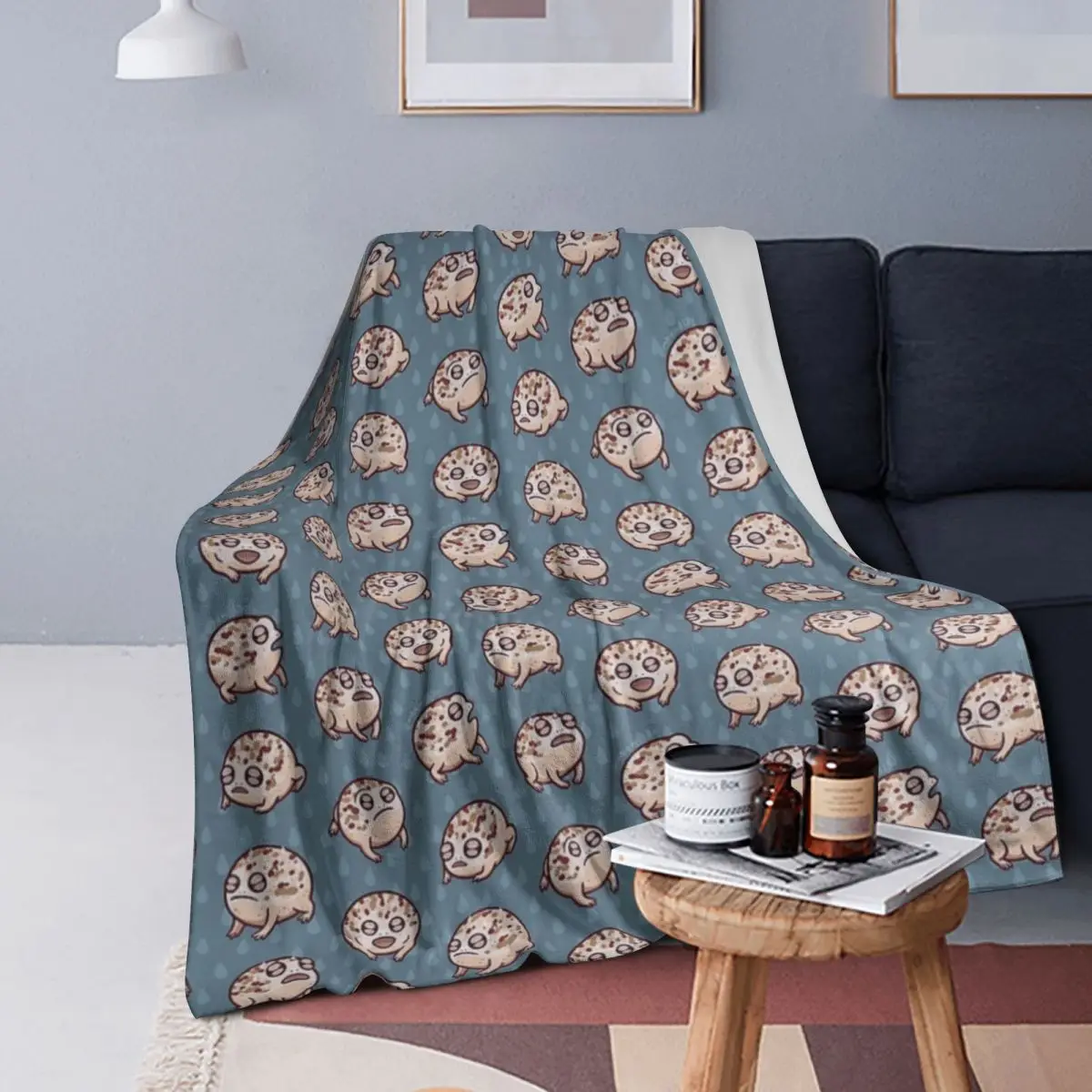 

Desert Rain Frog Blankets Soft Warm Flannel Throw Blanket Plush for Bed Living room Picnic Travel Home Couch