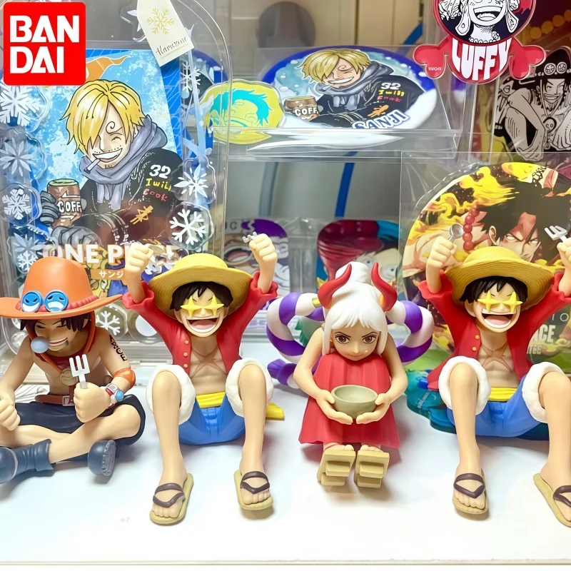 

Коллекционные фигурки Bandai One Piece Gachapon: Мини-игрушки в капсуках, серия «В ожидании праздника», сидячие позы Луффи, Эйса, Ямато