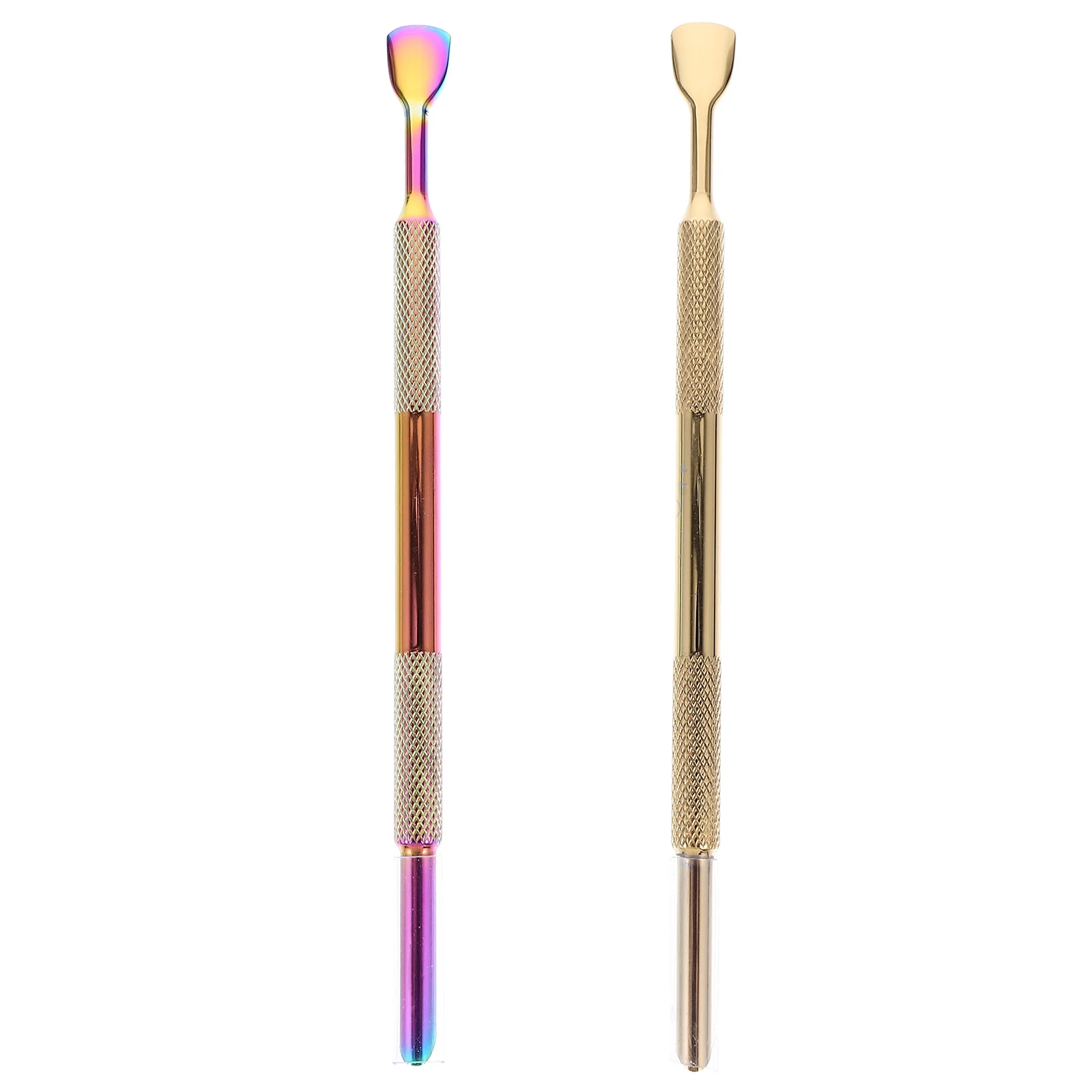 

2Pcs Stainless Steel Cuticle Pusher Dual Tip Nail Tools Manicure Pedicure Cuticle Cleaning Remover Manicure Tools