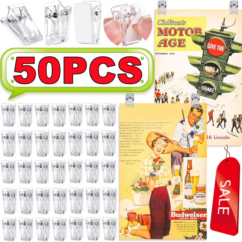 50-attaches-murales-autocollantes-transparentes-en-acrylique-pour-tapisseries-affiches-photos-clips-a-ressort-pour-accrocher-au-mur-fournitures-de-bureau