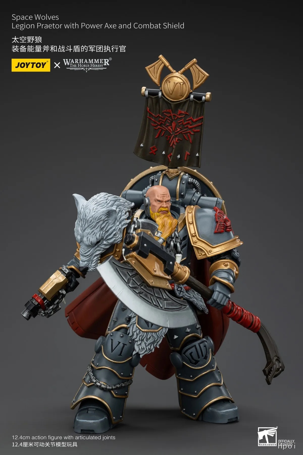 

In Stock JOYTOY Warhammer 40K Space Wolves Legion Praetor with Power Ax And Combat Shield 1/18 Action Figure Model Collection