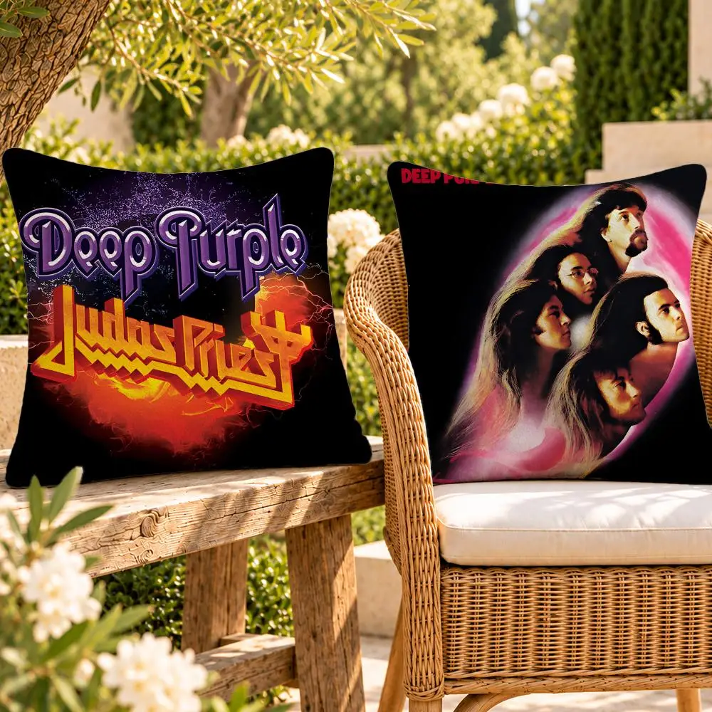 Band Hard Rock Deep Purple Cushion Cover Soft Plush Throw Pillow Cover Washable Sofa Bed Patio Chair Home Decor