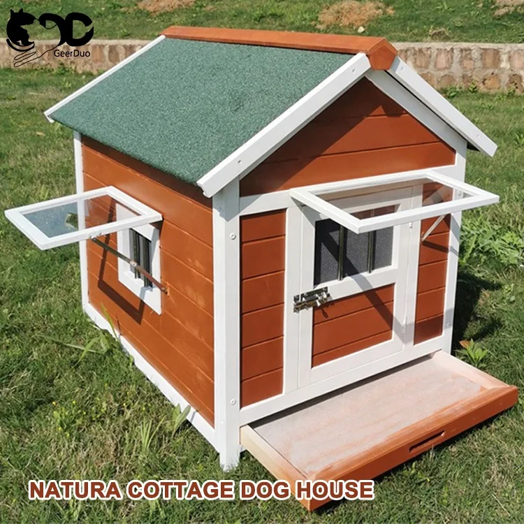 GeerDuo Outdoor Four Seasons Universal Waterproof Solid Wood Pet Villa Wooden Poultry Shelter Dog House Kennel