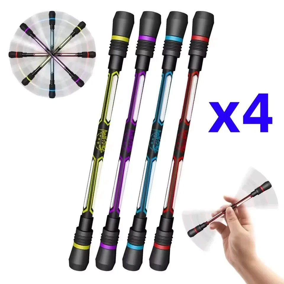 4-1Pcs Creative Spinning Pen Spinner Toy Adult Kids Stress Relieve Rotating Gel Pens Anti-slip Hand Spinner Student Stationary