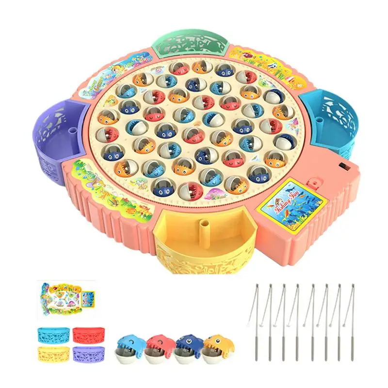 Magnetic Fish Game Musical Fishing Game With 3 Gears Portable Educational Toys For Home Colorful Learning Toys For Fine Motor