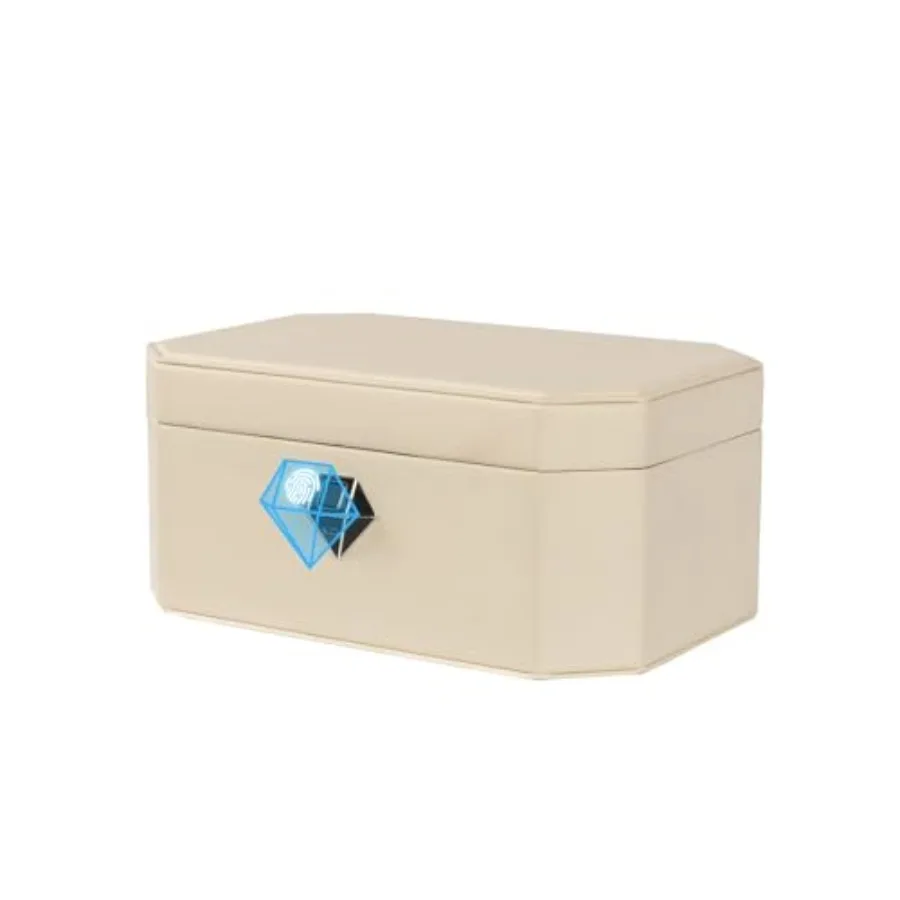 

Сейф для ювелирных изделий с биометрическим замком по отпечатку пальца, кожаный, двухуровневый, с быстрым доступом без ключа, черный, идеально подходит для