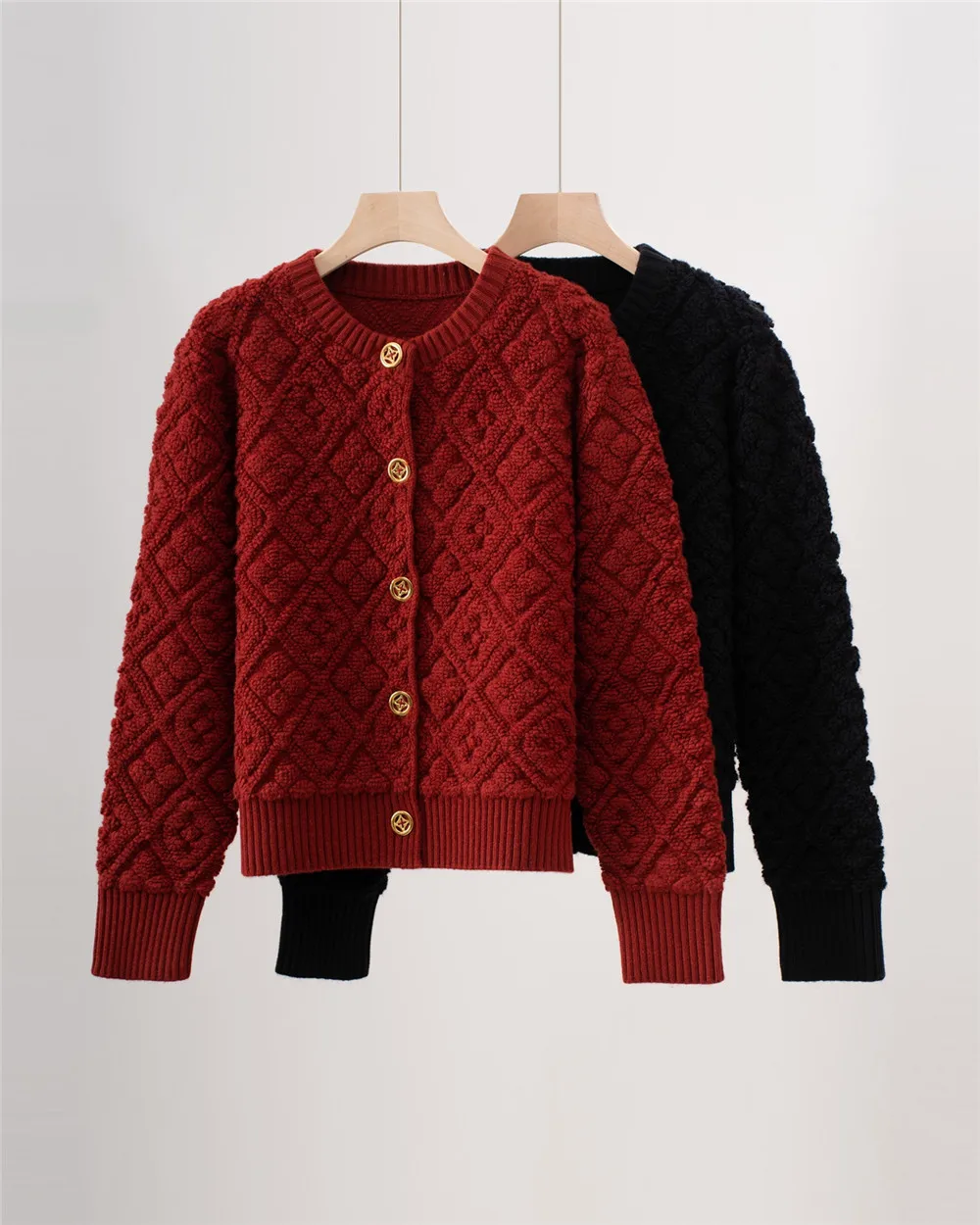 

25 New Round Neck Single Breasted Wool Blend Comfortable And Versatile Long Sleeved Knitted Women's Cardigan Top