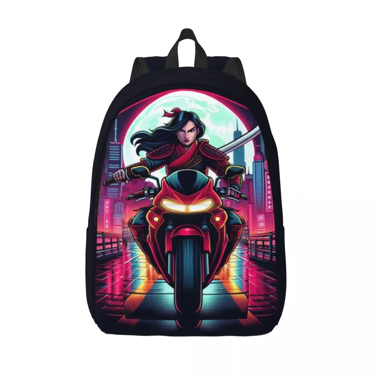 Custom Mulan Cycling Canvas Backpack for Women Men Waterproof School College Bag Printing Bookbag