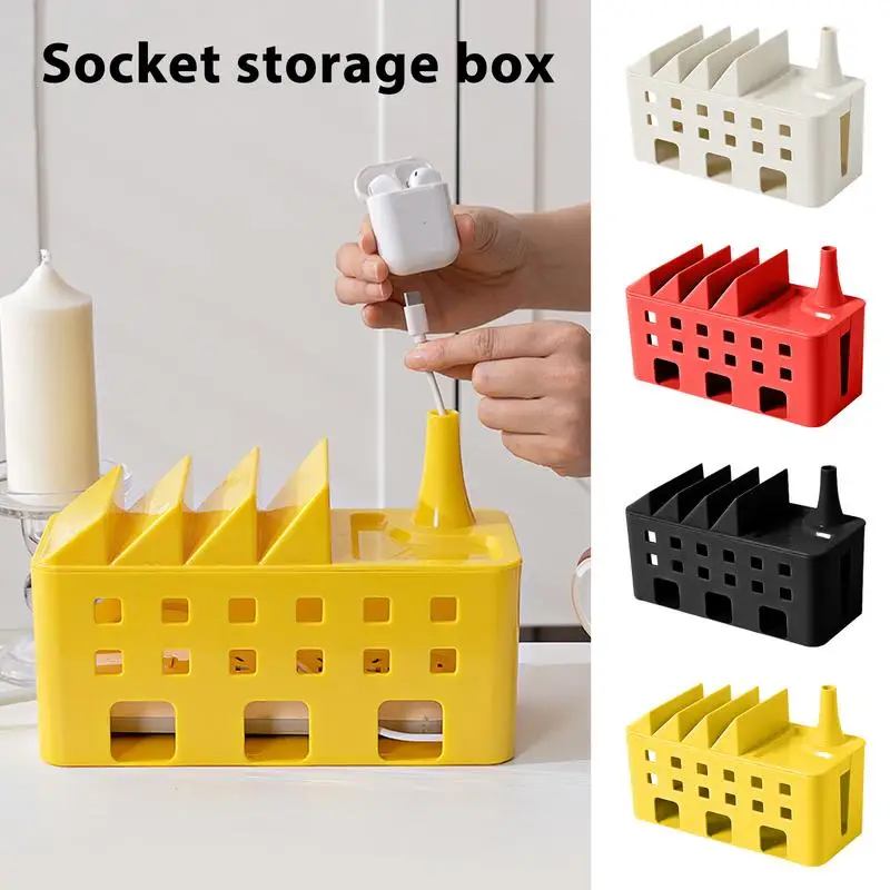 Cable Organizer Box For Desk Desk Organizer Power Strip Management Cover Box Desk Cord Hider Surge Protector Wires Concealer